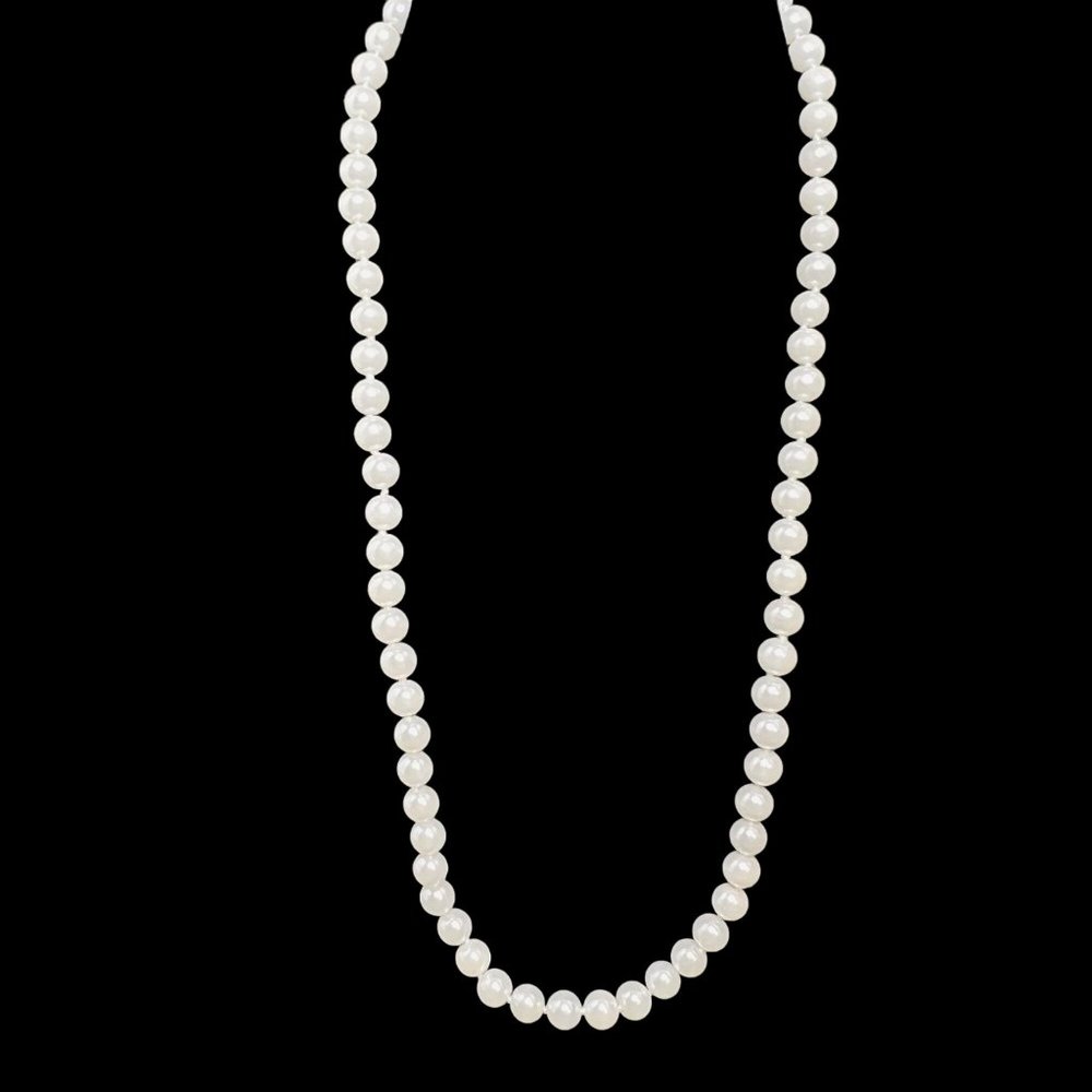 Single Strand Faux Pearl Necklace (4599)